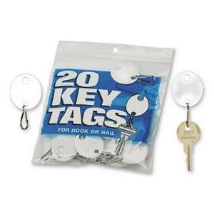 Mmf 201 8007 06 Hook Style Oval Key Tag   Plastic   20 / Pack   White 