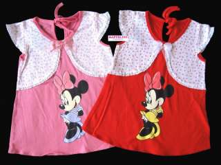 NEW Girls Cute Summer Dress 100% Cotton Minnie Mouse  