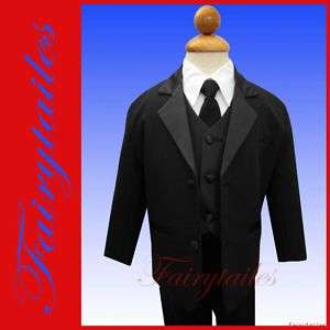 Infant Baby Boy Tuxedo w/ Tie Black Suit S 3 6 months  