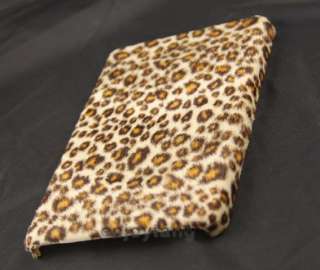 Leopard faux Fur skin Hard Back cover case for  Kindle Fire 