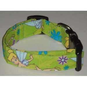   Green Flowers Tinker Bell Fairy Medium 1 Dog Collar 