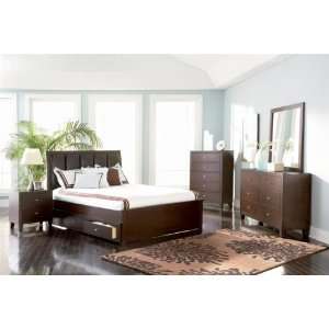  Loretta Cal King 6 Piece Bedroom Set in Deep Brown Finish 