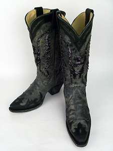 Corral Boots Ladies Black Sequence Eagle Cowboy Boots  