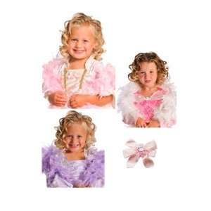   Accessory Set 3 Feather Boas in Pink, White, & Purple and Hair Bow