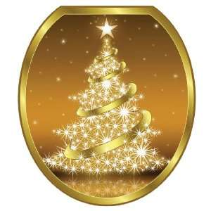 Toilet Tattoos TT X609 R Gold Christmas Tree Decorative Applique For 