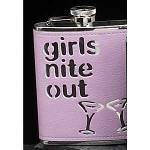  Bey Berk   Pink and Silver Girls Nite Out Flask   6 oz 