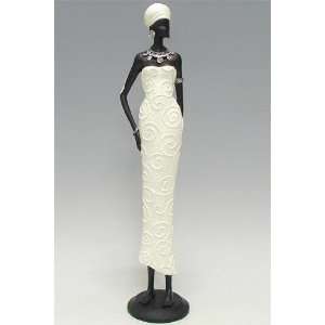  African Woman In White Dress Collectible Decoration 