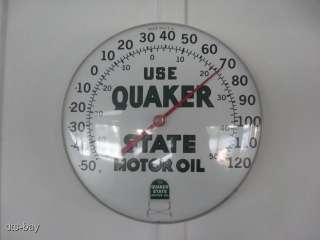 Quaker State Motor Oil Gas Station Advertising Thermometer Sign