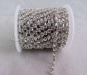   4mm Diamante rhinestone crystal Silver chain Cake Banding ZL03  