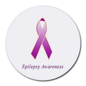  Epilepsy Awareness Ribbon Round Mouse Pad