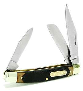 Schrade Cutlery Old Timer Knife 34OT Brown Delrin Middleman Stockman 