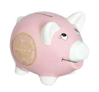 New CELTIC FC Gold Crest/Pink PIGGY BANK Money Box Gift  