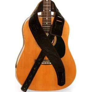  Handmade Leather Guitar Strap   Dark Brown Musical 