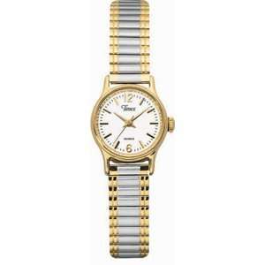  Timex   Fashion Watch, White Dial, Two Tone Expansion Band 