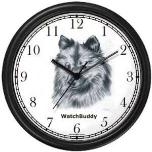   Dog Wall Clock by WatchBuddy Timepieces (Black Frame)