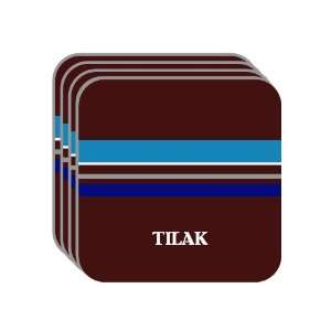 Personal Name Gift   TILAK Set of 4 Mini Mousepad Coasters (blue 