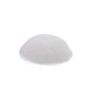  16 Centimeter Tightly Knitted Kippah in Solid White 