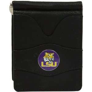 NCAA LSU Tigers Black Leather Billfold Wallet  Sports 