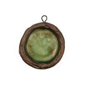   Emerald on Chocolate Round Bezel 29mm Supplys Arts, Crafts & Sewing