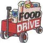 girl boy cub Iron on FOOD DRIVE  WAGON Fun Patches Crests Badges 