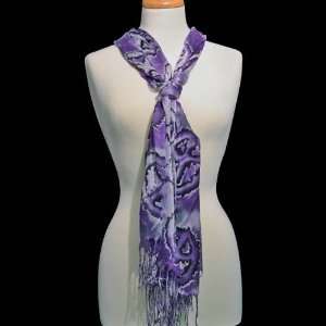  Tie Dye Peace Sign Scarf   Purple   67 x 23 Wrap 