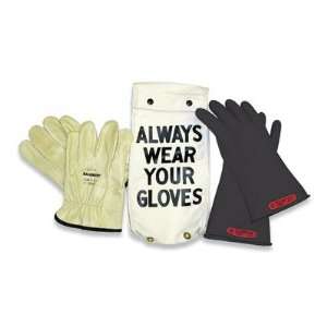 Size 12 Black 11 Rubber Class 0 Linesmen Glove Kit With Leather Glove 