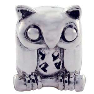  Biagi Owl Sterling Silver Bead, Pandora Compatible 