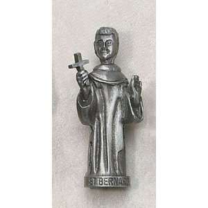  St. Bernard 3 Patron Saint Statue Genuine Pewter Catholic 