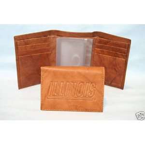  ILLINOIS ILLINI Leather TriFold Wallet NEW br3 