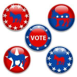  Decorative Magnets or Push Pins 5 Big Democrats