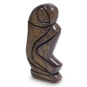  Wood sculpture, Thoughtful