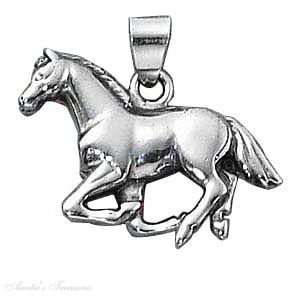  Sterling Silver Thoroughbred Horse Pendant Jewelry