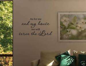 AS FOR ME AND MY HOUSE Vinyl Wall Decals Quotes Sayings  