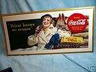 1940 original coca cola lithograph Girl at Ski Lodge