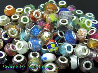 Title Glass Lampwork Bulk Lots 100 Mix Bead Fit Bracelet Gmix0