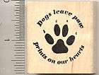 Dogs leave paw prints on hearts Rubber Stamp D811 WM