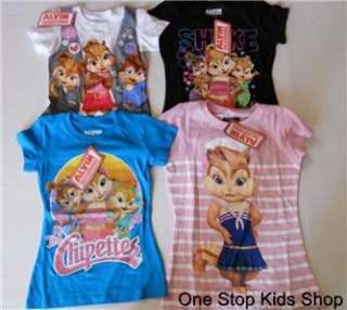 ALVIN AND THE CHIPMUNKS Girls 4 5 6 7 8 10 12 14 16 Tee SHIRT Top THE 