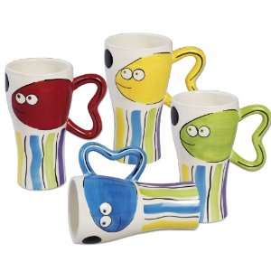  Home ETC Clawd and Gilly Fish Mugs, Set of 4 Kitchen 