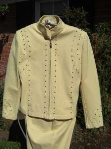 St John Sport Palest Yellow Spring Jacket Pant Suit Gold Palliates 