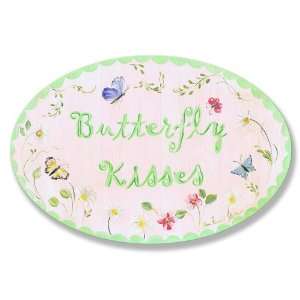  The Kids Room Butterfly Kisses Pink and Green Oval Wall 