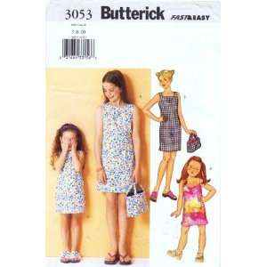  Butterick 3053 Sewing Pattern Girls Dress Bag Size 7   8 