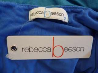 NWT Rebecca Beeson Tank Dress Metal Eyelets Blue 2 XS  