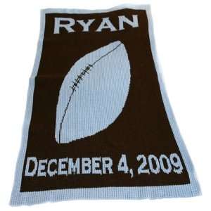    Personalized Blanket   Football with Birthdate