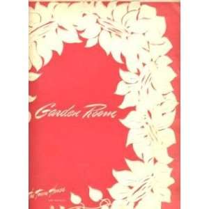  Garden Room Menu The Town House Los Angeles 1956 