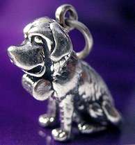 Saint Bernard Cask Dog Sterling silver charm pendant  