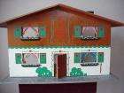 1930s Antique Folk Art Hand Made Painted Wooden Doll House Primitive 