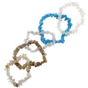  Set of 5 Chip Bracelets   Crystal Quartz, Picture Jasper 