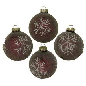  FROSTED ORNAMENT BOX OF 4