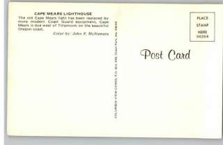 Postcard~Cape Mears Lighthouse~Oregon OR Coast  