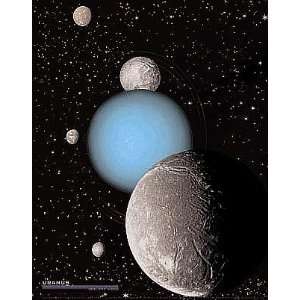  Uranus with 5 Moons Poster